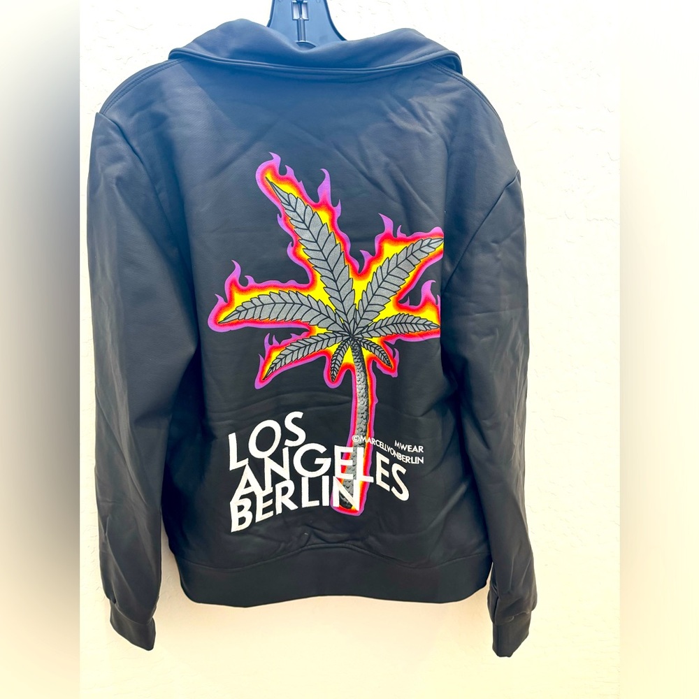 Marcell Von Berlin Regular Fit Black Palm Tree Jacket